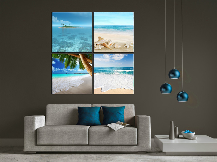 Canvas Print Mediterranean Frames (4-piece) - seascape view 145364 additionalImage 3