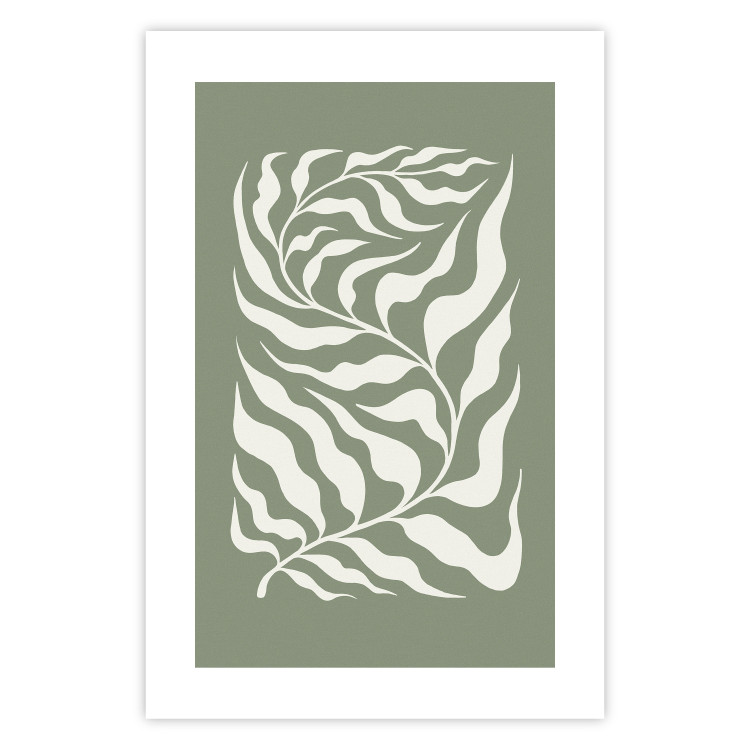 Wall Poster Plant on a Sage Background - Abstract Leaves Inspired by Matisse 150064 additionalImage 18
