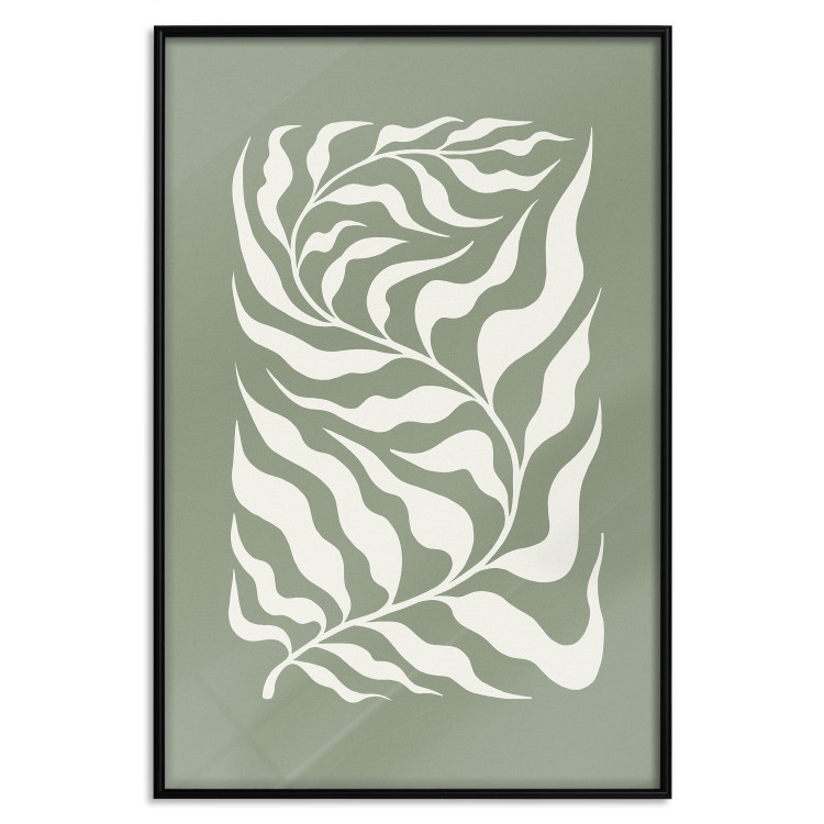Wall Poster Plant on a Sage Background - Abstract Leaves Inspired by Matisse 150064 additionalImage 17