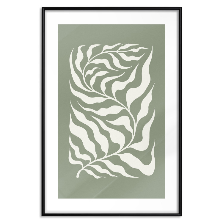 Wall Poster Plant on a Sage Background - Abstract Leaves Inspired by Matisse 150064 additionalImage 19