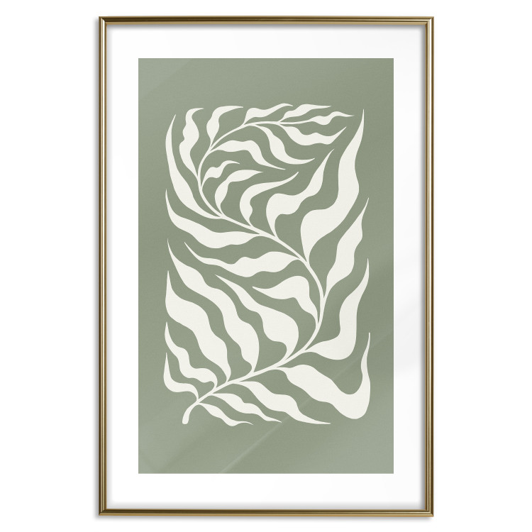 Wall Poster Plant on a Sage Background - Abstract Leaves Inspired by Matisse 150064 additionalImage 20