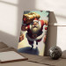 Canvas Art Print Christmas Madness - Muscular Santa Claus Carrying a Big Gift 151864 additionalThumb 5