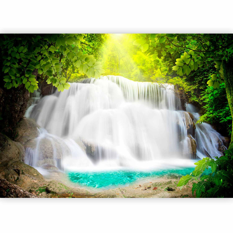 Wall Mural Majestic Nature - Landscape of Flowing Waterfall in the Middle of the Forest 60064 additionalImage 1