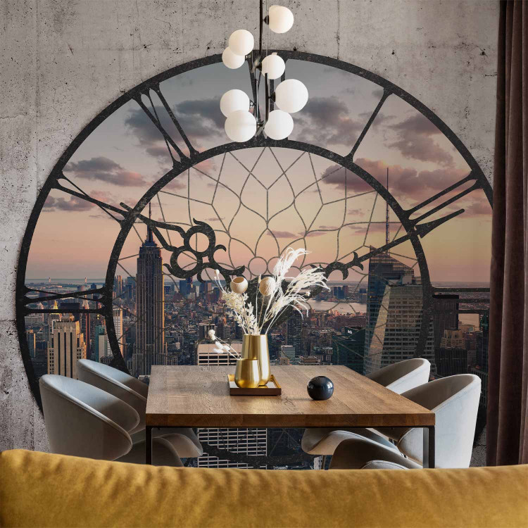 Wall Mural New York in a Clock Face - View from a Window with Skyscrapers in the Background 61564 additionalImage 4