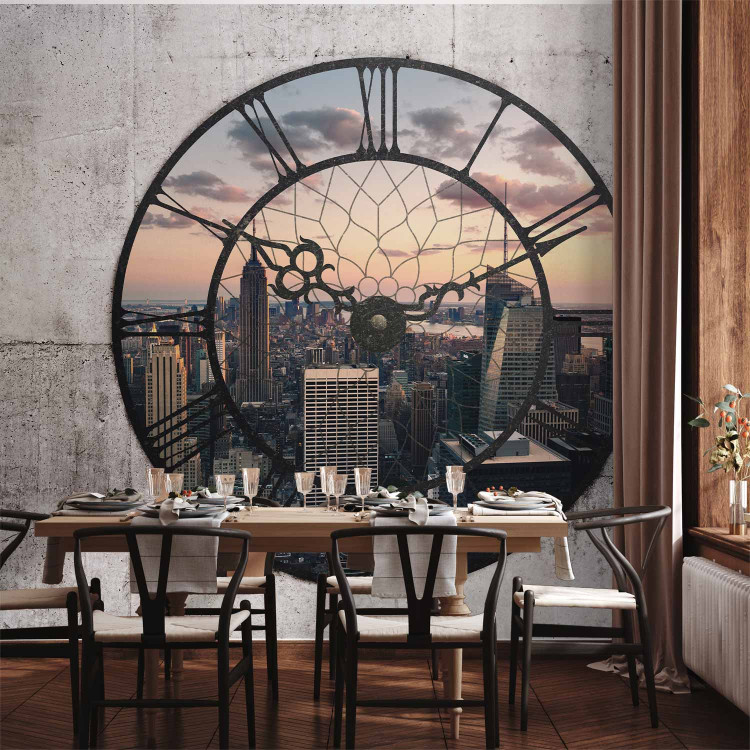 Wall Mural New York in a Clock Face - View from a Window with Skyscrapers in the Background 61564 additionalImage 6
