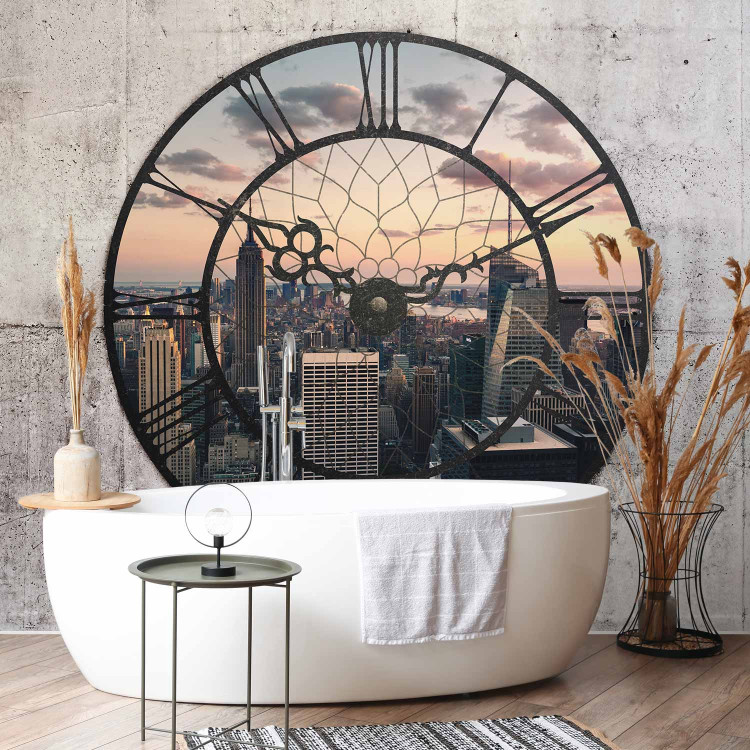 Wall Mural New York in a Clock Face - View from a Window with Skyscrapers in the Background 61564 additionalImage 8