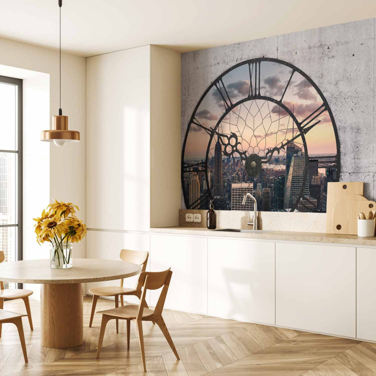 Wall Mural New York in a Clock Face - View from a Window with Skyscrapers in the Background 61564 additionalImage 7
