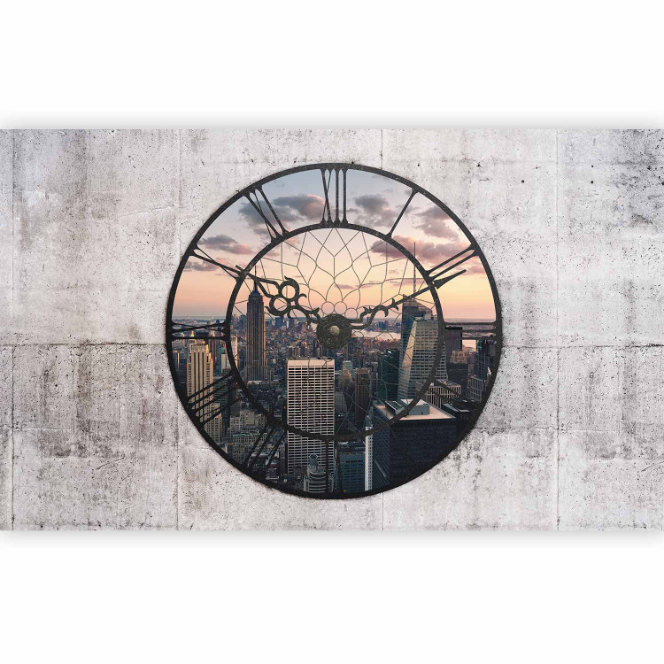 Wall Mural New York in a Clock Face - View from a Window with Skyscrapers in the Background 61564 additionalImage 1