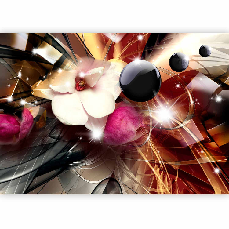 Wall Mural Colourful abstraction - composition with white flower with balls and patterns 63864 additionalImage 5