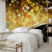 Photo Wallpaper Amber bay - wave with gold ornament and shiny background 97164 additionalThumb 2