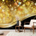 Photo Wallpaper Amber bay - wave with gold ornament and shiny background 97164
