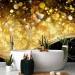 Photo Wallpaper Amber bay - wave with gold ornament and shiny background 97164 additionalThumb 8