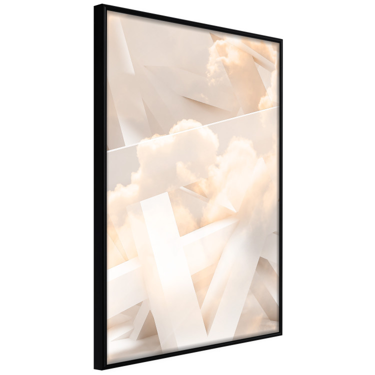 Poster Abstraction with Clouds - White geometric letters and dense clouds in the background 114374 additionalImage 12