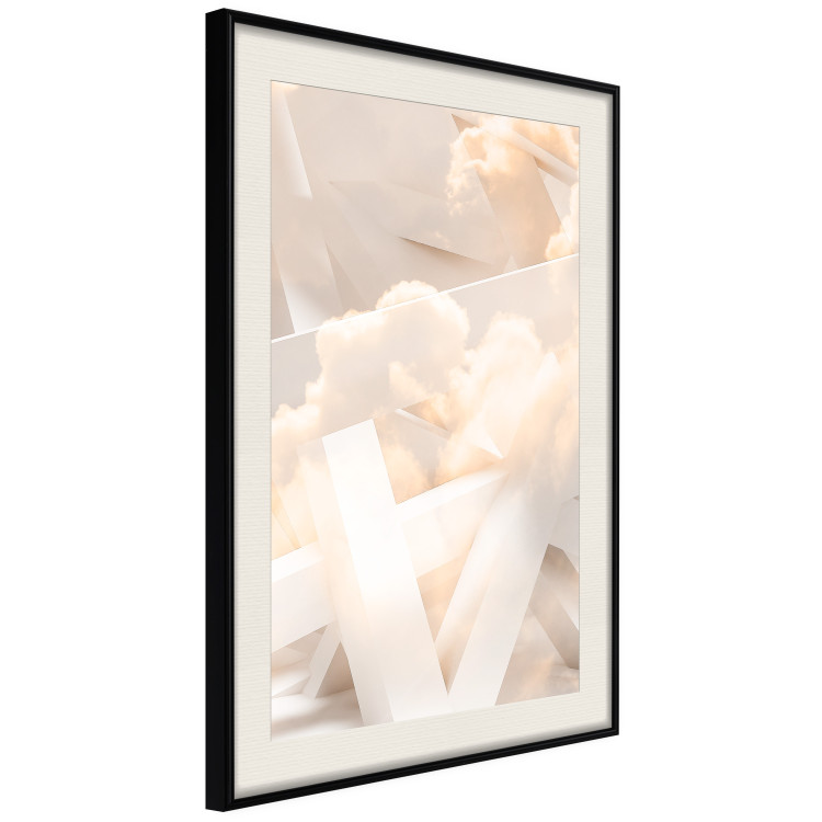 Poster Abstraction with Clouds - White geometric letters and dense clouds in the background 114374 additionalImage 3