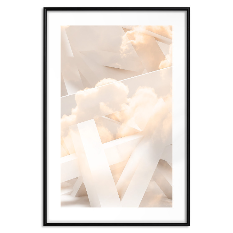 Poster Abstraction with Clouds - White geometric letters and dense clouds in the background 114374 additionalImage 17