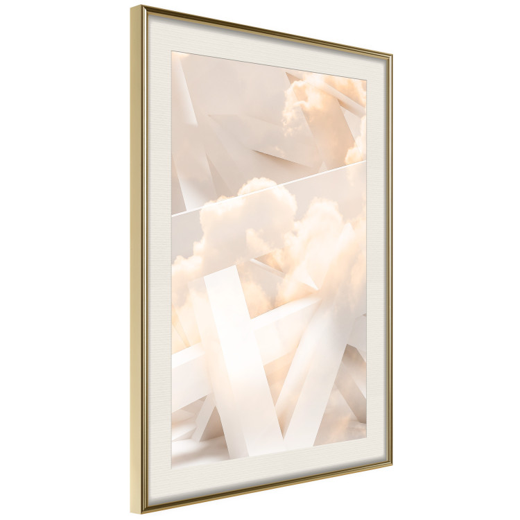 Poster Abstraction with Clouds - White geometric letters and dense clouds in the background 114374 additionalImage 2