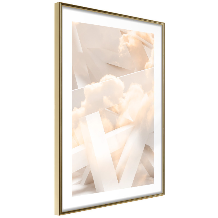 Poster Abstraction with Clouds - White geometric letters and dense clouds in the background 114374 additionalImage 8