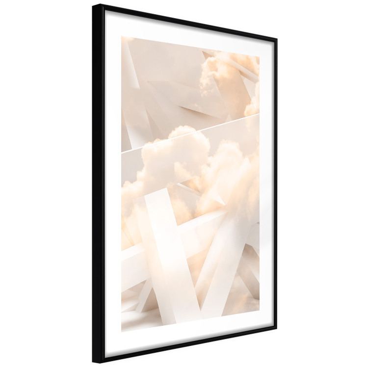 Poster Abstraction with Clouds - White geometric letters and dense clouds in the background 114374 additionalImage 13