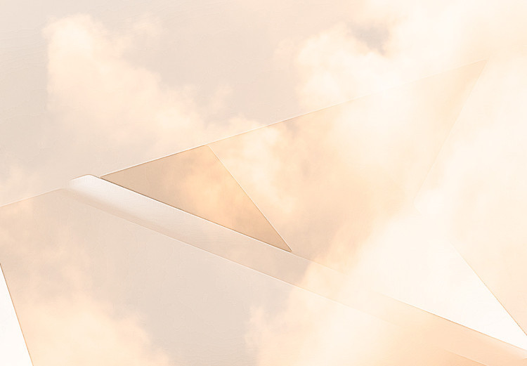 Poster Abstraction with Clouds - White geometric letters and dense clouds in the background 114374 additionalImage 10