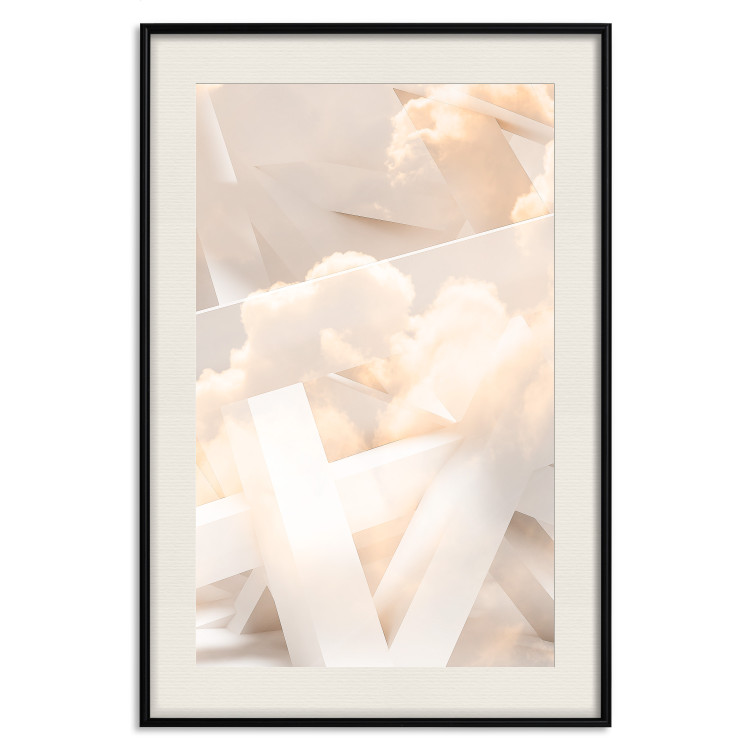Poster Abstraction with Clouds - White geometric letters and dense clouds in the background 114374 additionalImage 18