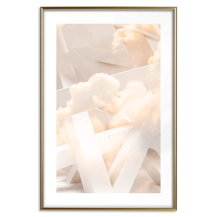 Poster Abstraction with Clouds - White geometric letters and dense clouds in the background 114374 additionalImage 16