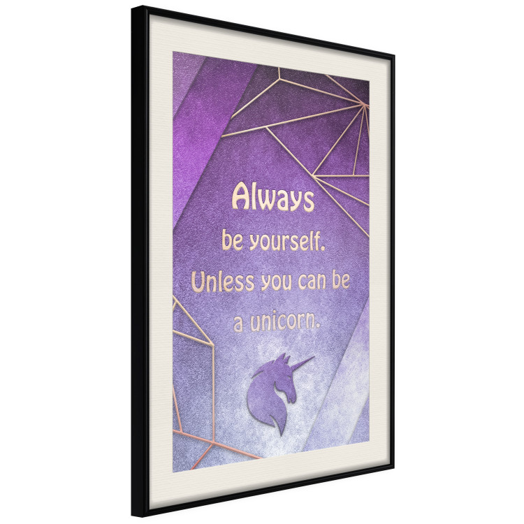Wall Poster Be Yourself - geometric purple composition with English text 114574 additionalImage 3