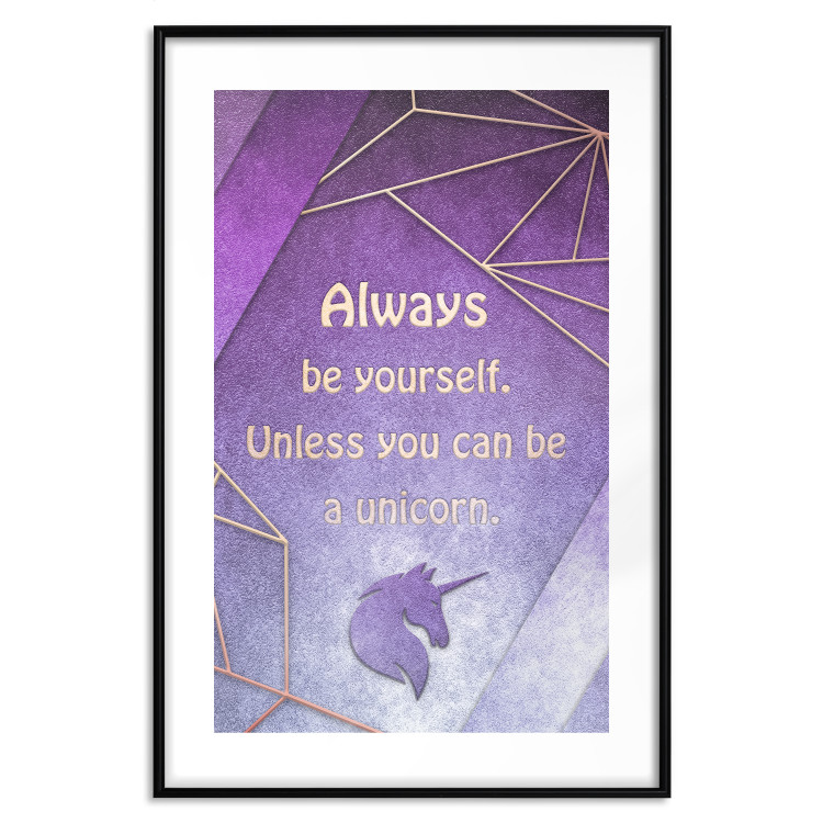 Wall Poster Be Yourself - geometric purple composition with English text 114574 additionalImage 17