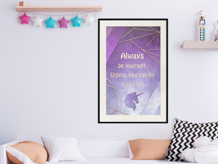 Wall Poster Be Yourself - geometric purple composition with English text 114574 additionalImage 22