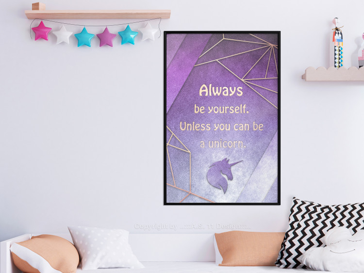 Wall Poster Be Yourself - geometric purple composition with English text 114574 additionalImage 5