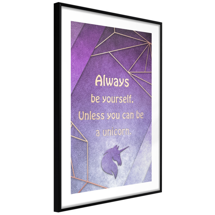 Wall Poster Be Yourself - geometric purple composition with English text 114574 additionalImage 13