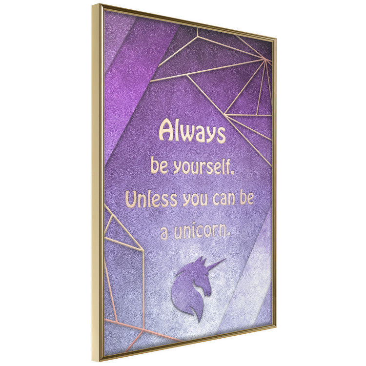 Wall Poster Be Yourself - geometric purple composition with English text 114574 additionalImage 14