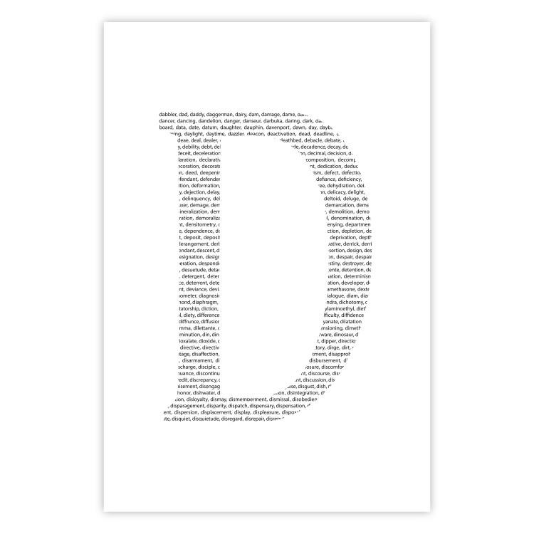 Poster Letter D - black texts forming the shape of the fourth alphabet letter 114874 additionalImage 18