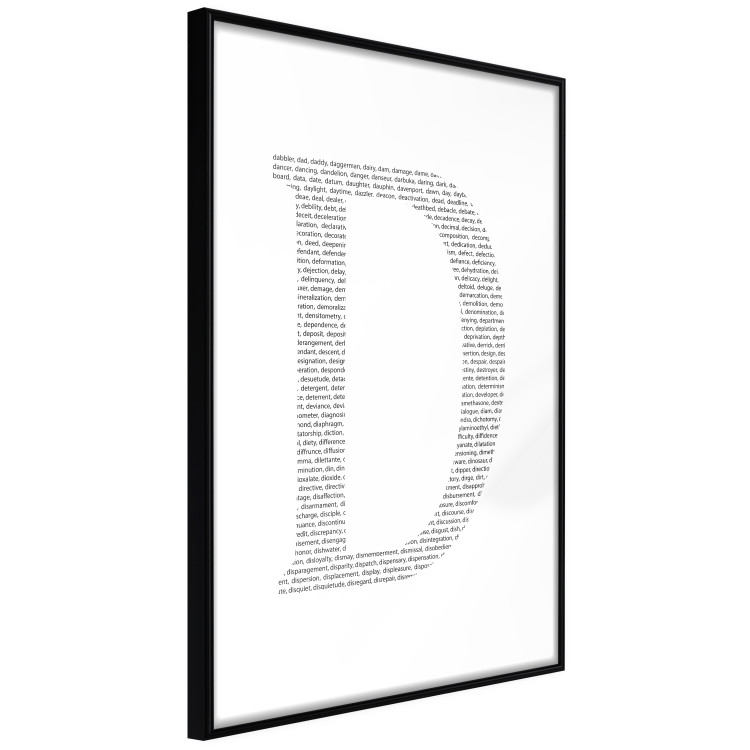Poster Letter D - black texts forming the shape of the fourth alphabet letter 114874 additionalImage 11