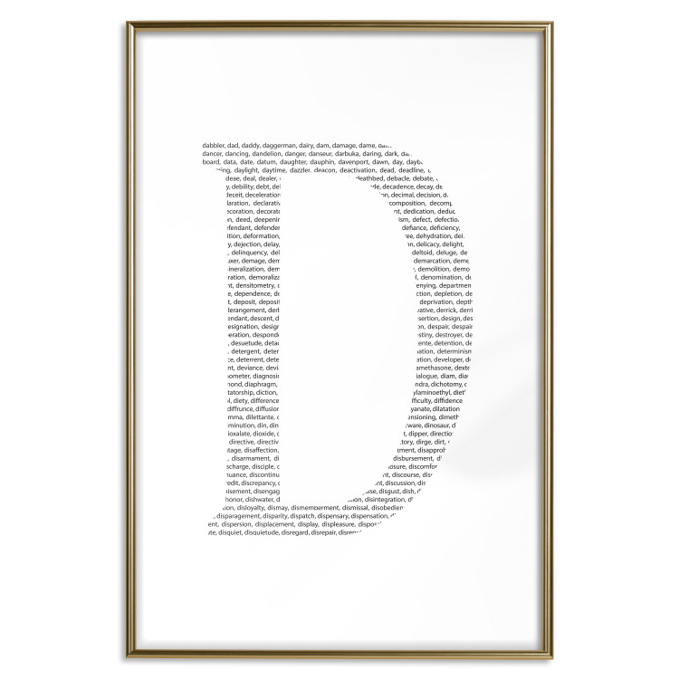 Poster Letter D - black texts forming the shape of the fourth alphabet letter 114874 additionalImage 17