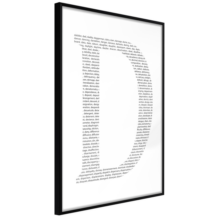 Poster Letter D - black texts forming the shape of the fourth alphabet letter 114874 additionalImage 10