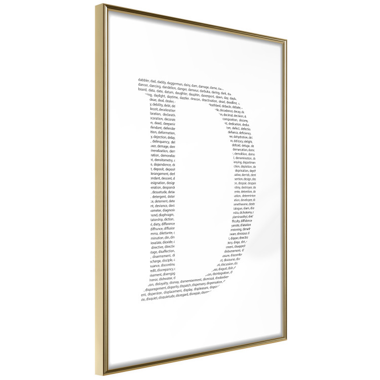 Poster Letter D - black texts forming the shape of the fourth alphabet letter 114874 additionalImage 6