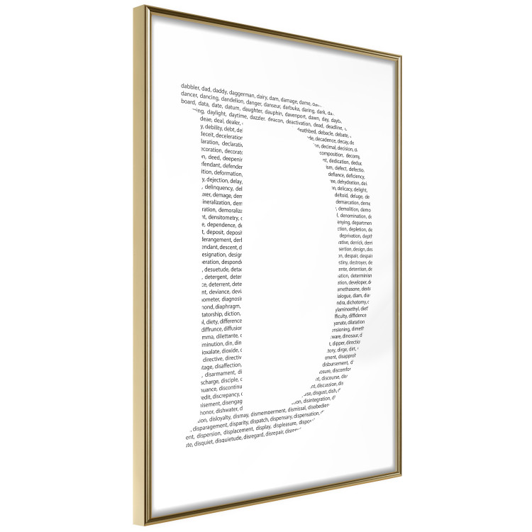 Poster Letter D - black texts forming the shape of the fourth alphabet letter 114874 additionalImage 12