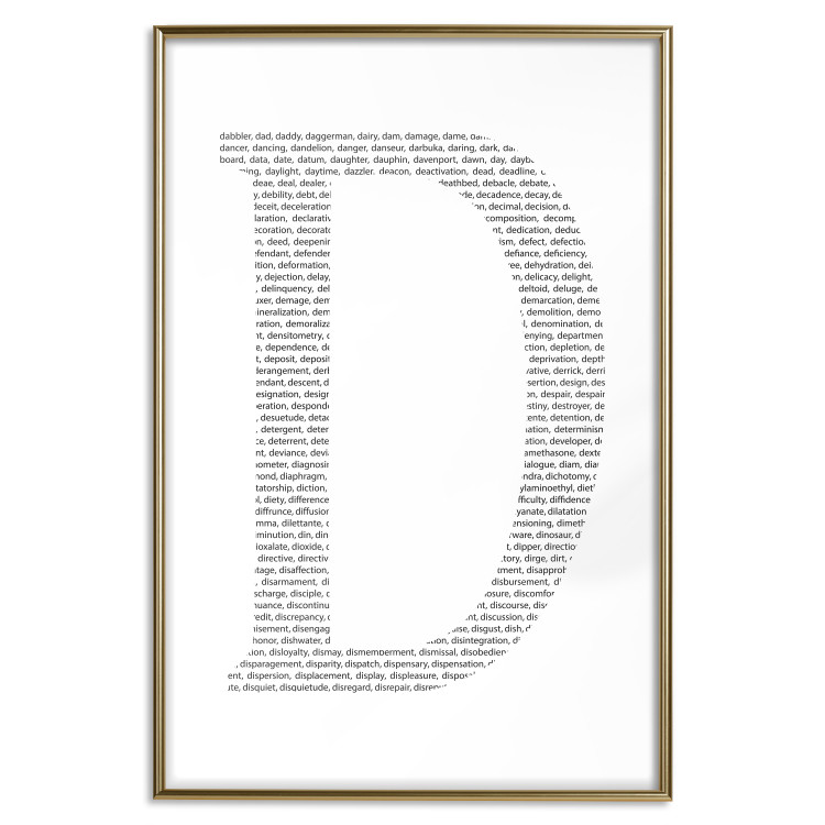 Poster Letter D - black texts forming the shape of the fourth alphabet letter 114874 additionalImage 14