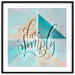 Wall Poster Live simply (square) - English text on a background with triangles and wood 116374 additionalThumb 20