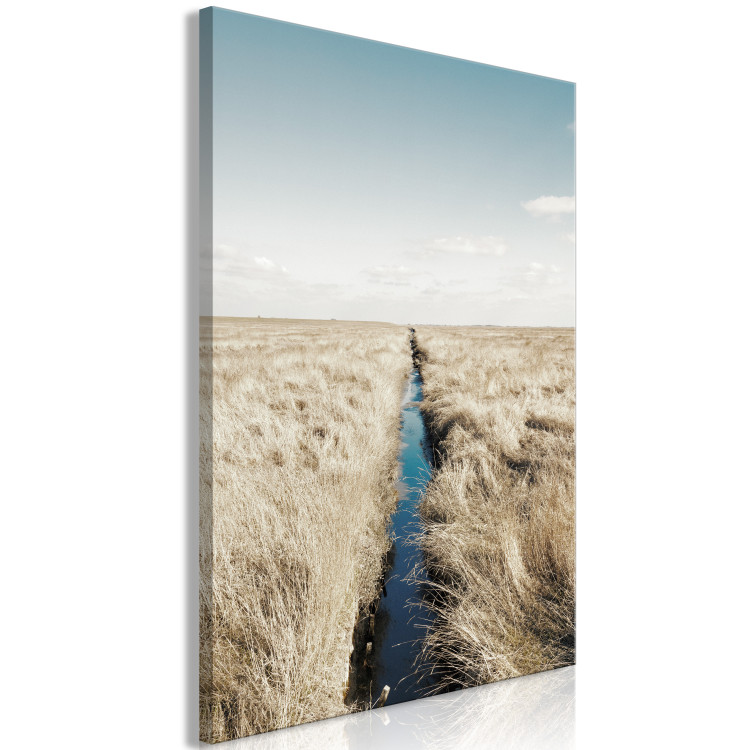 Canvas Print Crossing the horizon - artistic landscape with sky and brook cross fields, perfect picture for the Scandinavian style 117274 additionalImage 2