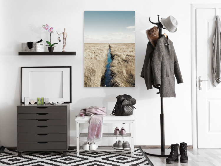 Canvas Print Crossing the horizon - artistic landscape with sky and brook cross fields, perfect picture for the Scandinavian style 117274 additionalImage 3