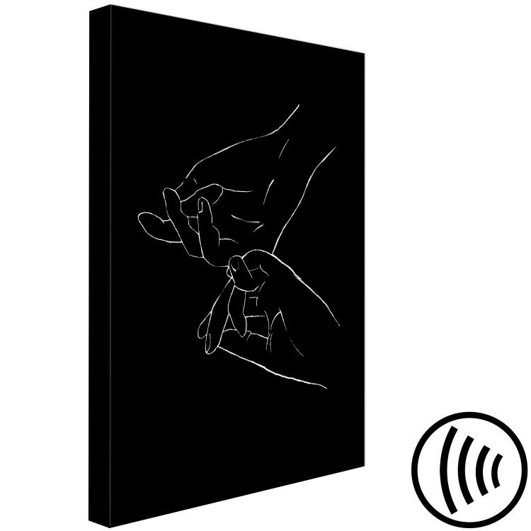 Canvas Art Print Touch in Lineart Style (1-part) - Hands in Black and White 117874 additionalImage 6