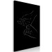 Canvas Art Print Touch in Lineart Style (1-part) - Hands in Black and White 117874 additionalThumb 2