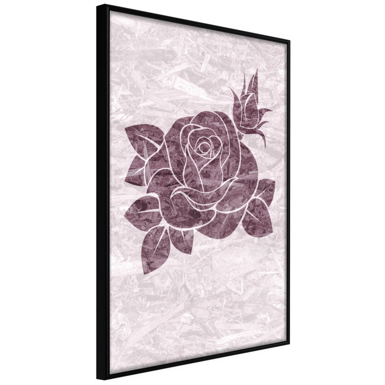 Poster Splinters of Love - pink botanical composition with a rose flower and leaves 118274 additionalImage 12