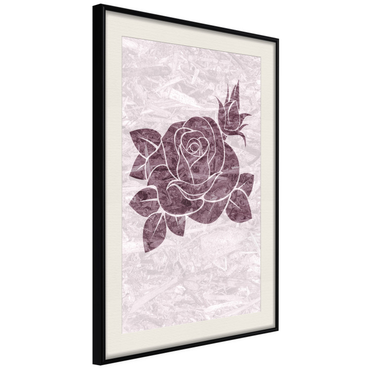 Poster Splinters of Love - pink botanical composition with a rose flower and leaves 118274 additionalImage 3