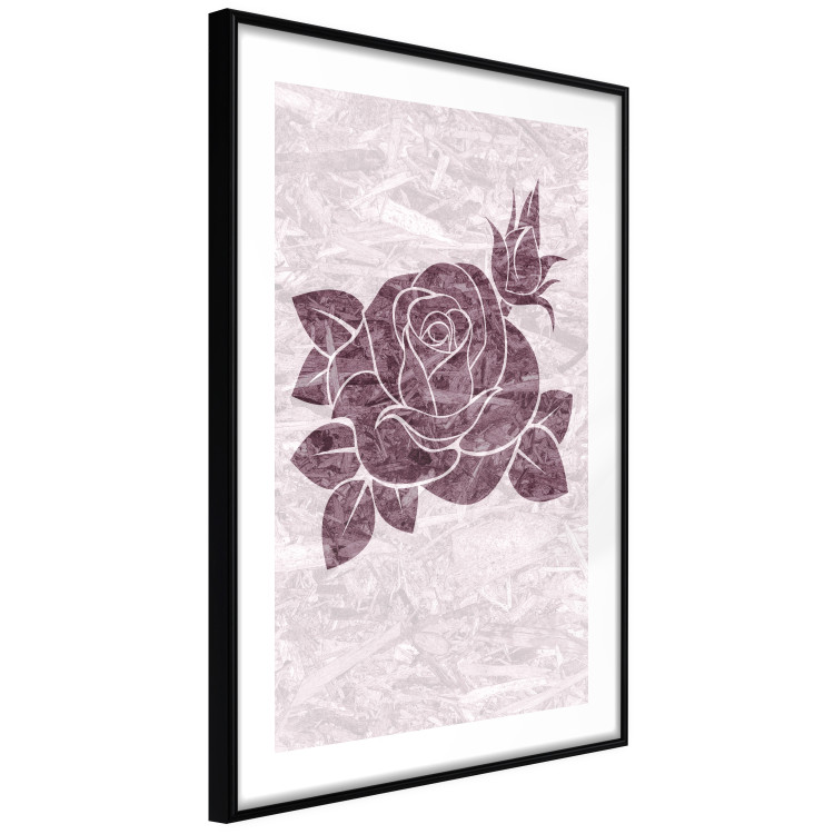 Poster Splinters of Love - pink botanical composition with a rose flower and leaves 118274 additionalImage 13