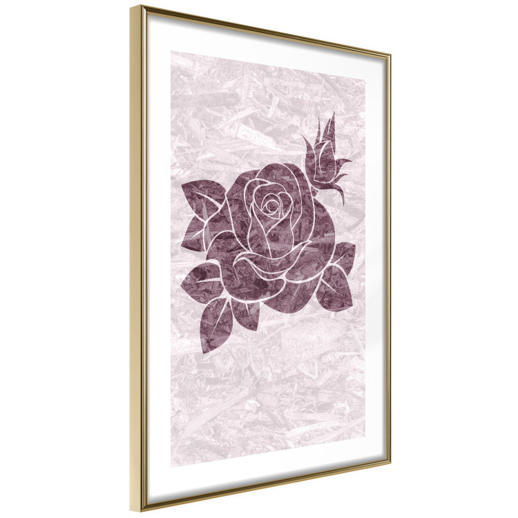 Poster Splinters of Love - pink botanical composition with a rose flower and leaves 118274 additionalImage 6