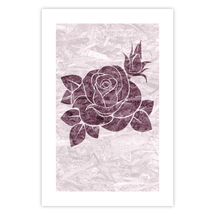 Poster Splinters of Love - pink botanical composition with a rose flower and leaves 118274 additionalImage 19