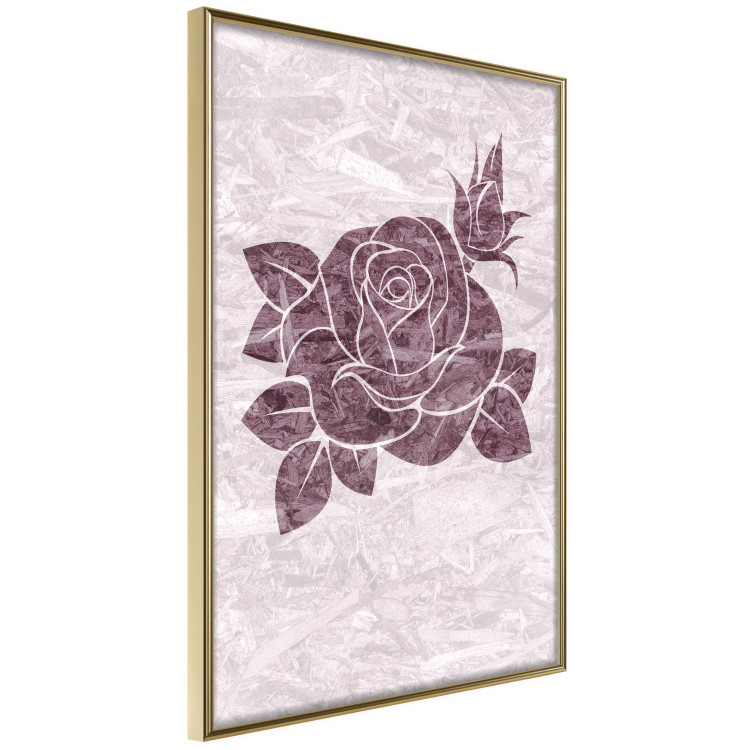 Poster Splinters of Love - pink botanical composition with a rose flower and leaves 118274 additionalImage 14