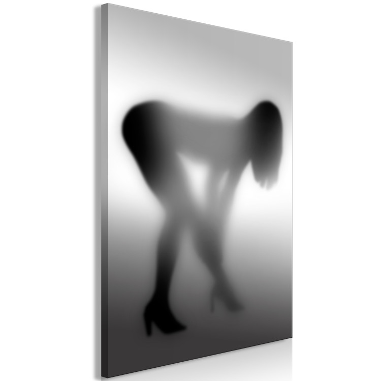 Canvas Art Print Behind the glass wall - a vague female silhouette in a sensual pose 121874 additionalImage 2